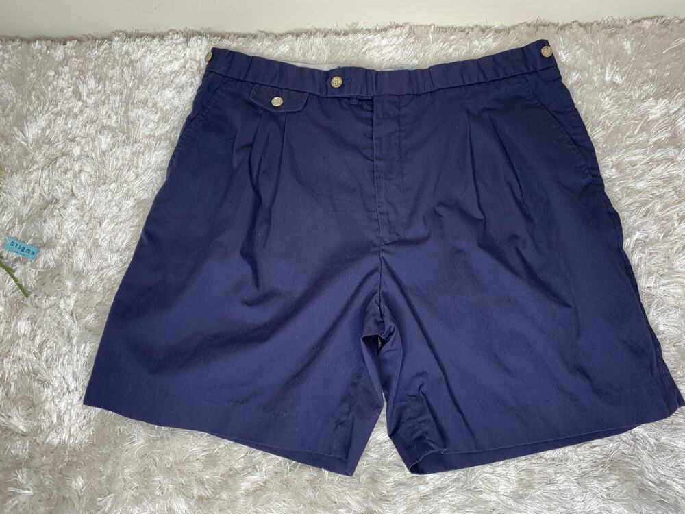 Izod 1960s Navy Blue Shorts Sz 38 Cotton Blend Retro Preppy Casual
